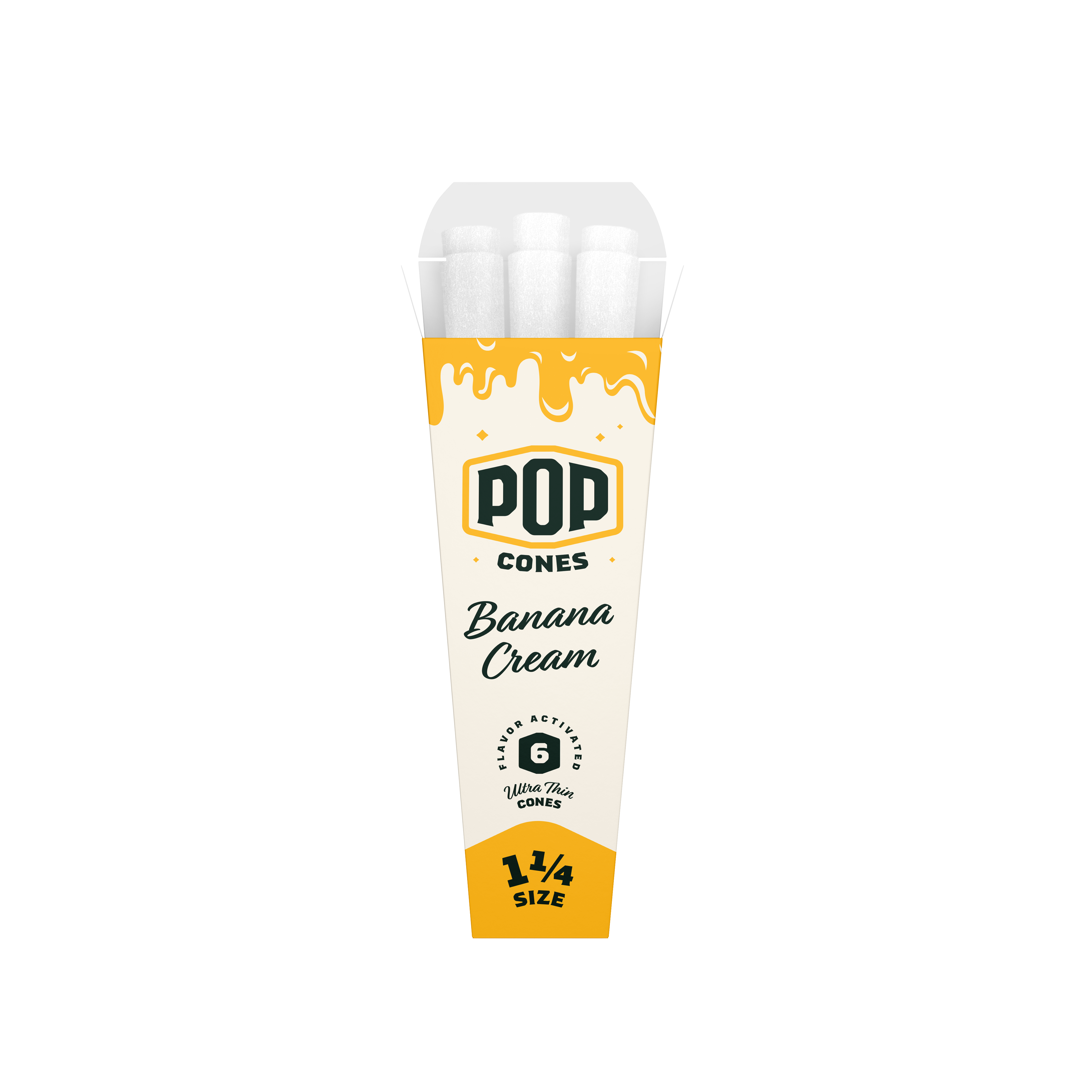 Pop Cones 1 ¼ Size WT Banana Display 6x24